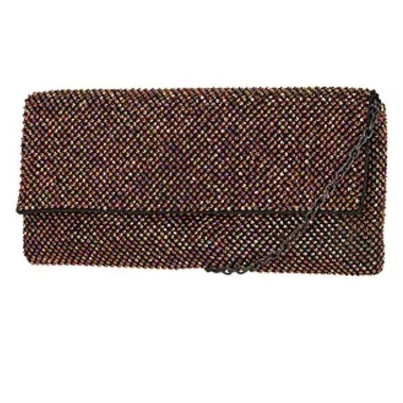 Gunne Sax by Jessica McClintock Helena Diamond Clutch Mesh‎ Evening Bag - Picture 3 of 15